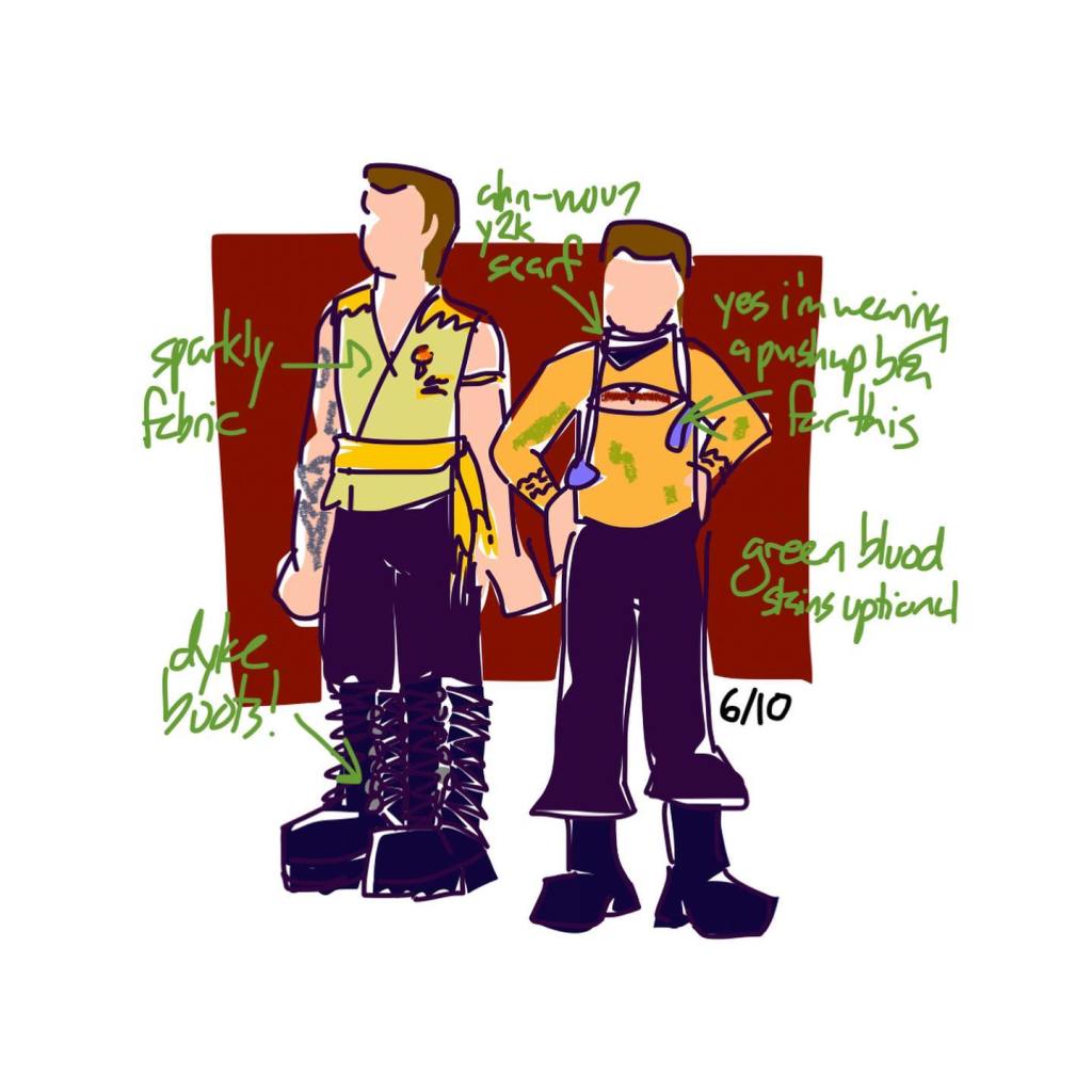 Design sketches for world’s most canon compliant Kirk cosplay (plus bonus fanart) 6/10/24
