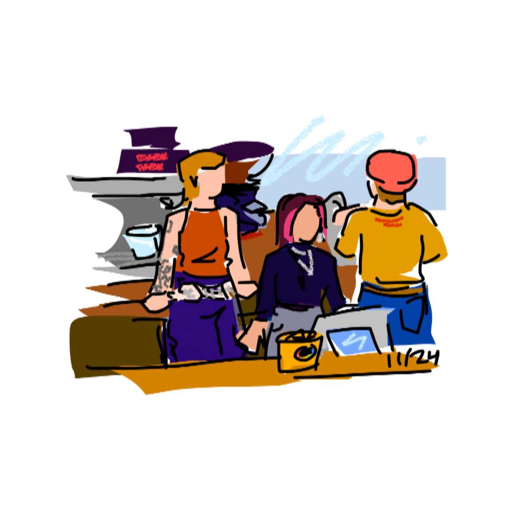 Sunday’s the designated Scary Coffee Lesbian Shift 11/24/24